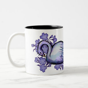 Lila Swan Blume Lake Swans Zweifarbige Tasse