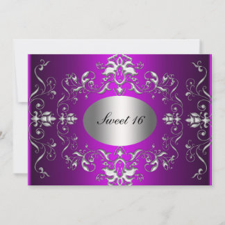 Lila Sweet 16 elegante Geburtstagseinladung Einladung