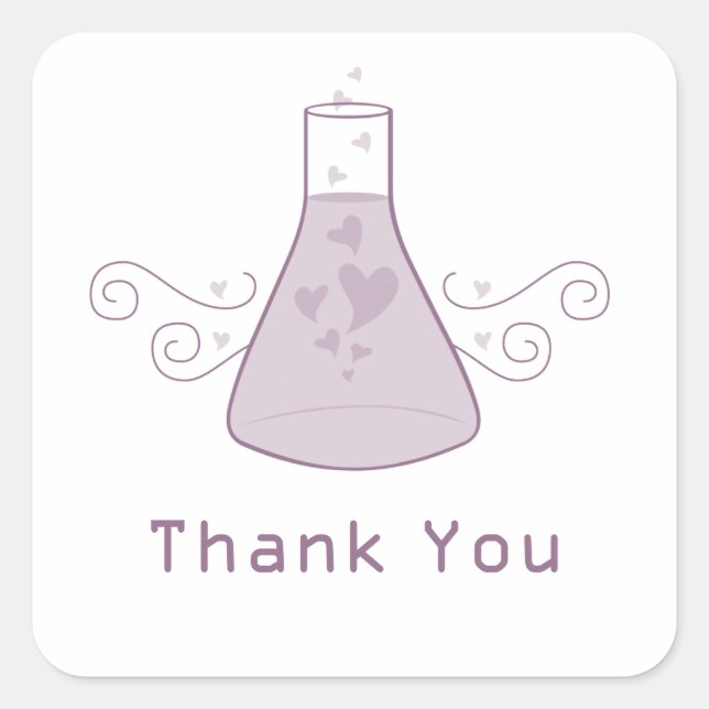 Lila Sweet Chemistry Danke Stickers (Vorderseite)