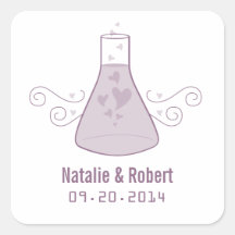 Lila Sweet Chemistry Wedding Stickers