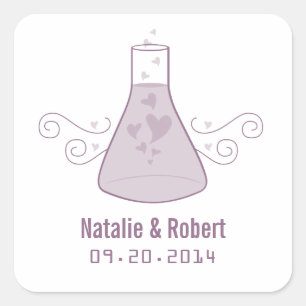 Lila Sweet Chemistry Wedding Stickers