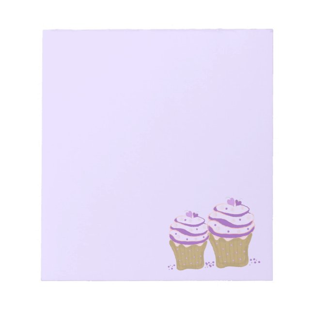 Lila Swirl Cupcakes Notizblock (Vorderseite)