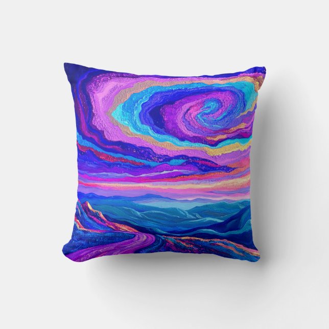 Lila Swirl Kissen (Vorderseite)