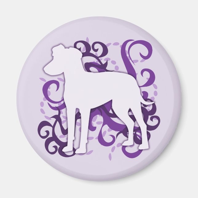 Lila Swirl Manchester Terrier Magnet (Vorne)
