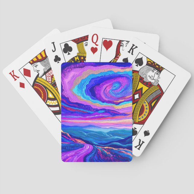 Lila Swirl Spielkarten (Rückseite)