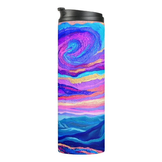 Lila Swirl Thermosbecher (Nach rechts gedreht)