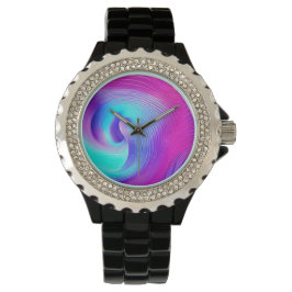 Lila Swirt Design Art Watch für Frauen Armbanduhr