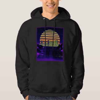 Lila Synthwave-Design Männer Hoodie
