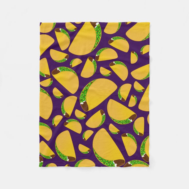 Lila Tacos Fleecedecke (Vorderseite)