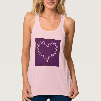 Lila Tank mit Curry Heart Top