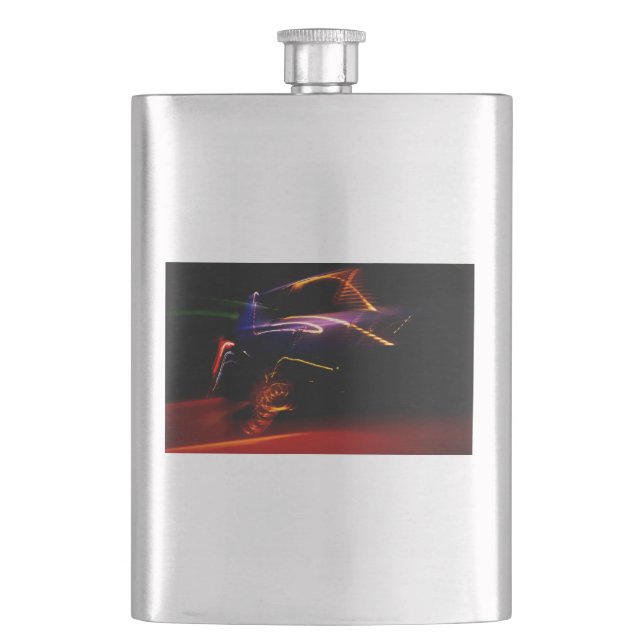 lila Tanzflasche Flachmann (Vorderseite)