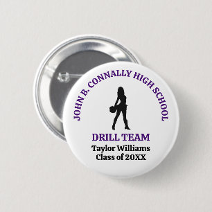 Lila Tanzteam-Tänzer der High School personalisier Button