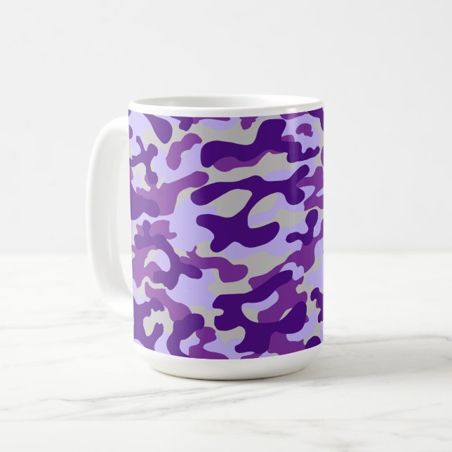 Lila-Tarnmuster  Kaffeetasse (Vorderseite Links)