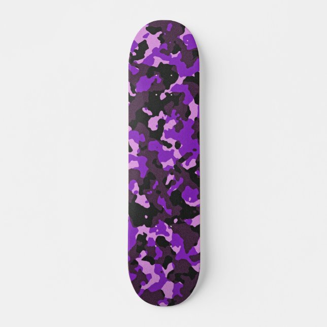 Lila Tarnmuster Skateboard (Vorne)