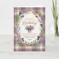 Lila Tartan Distel Geburtstag