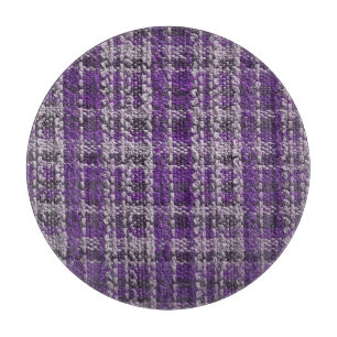 Lila Tartan-Gewebe: texturierter Hintergrund. Schneidebrett