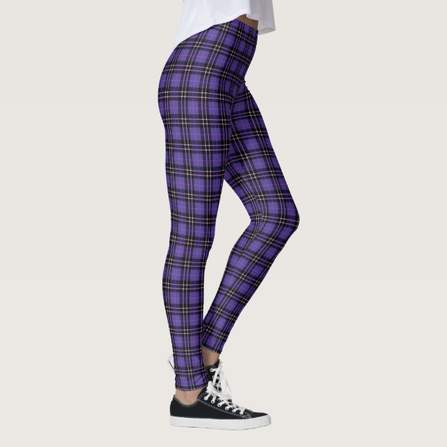 Lila Tartan Kariert Leggings (Rechts)