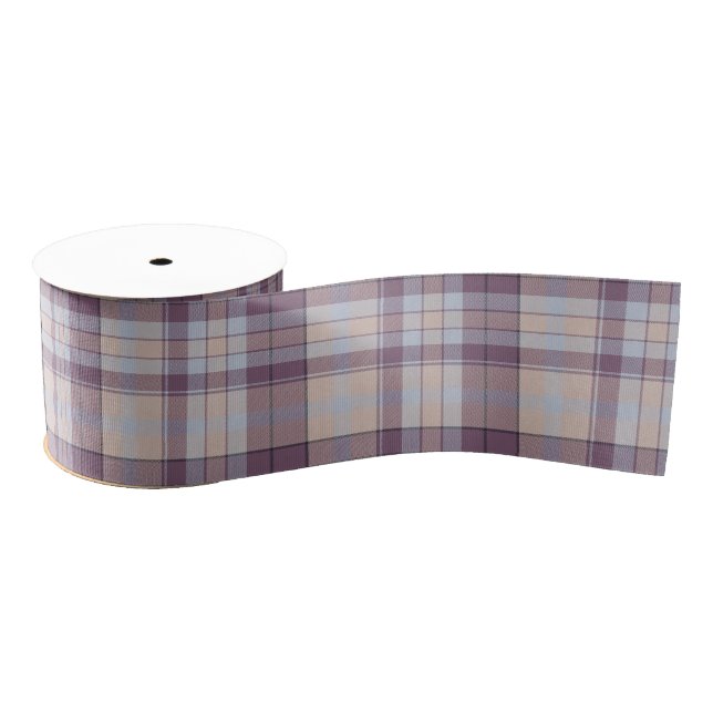Lila Tartan Ripsband (Spule)