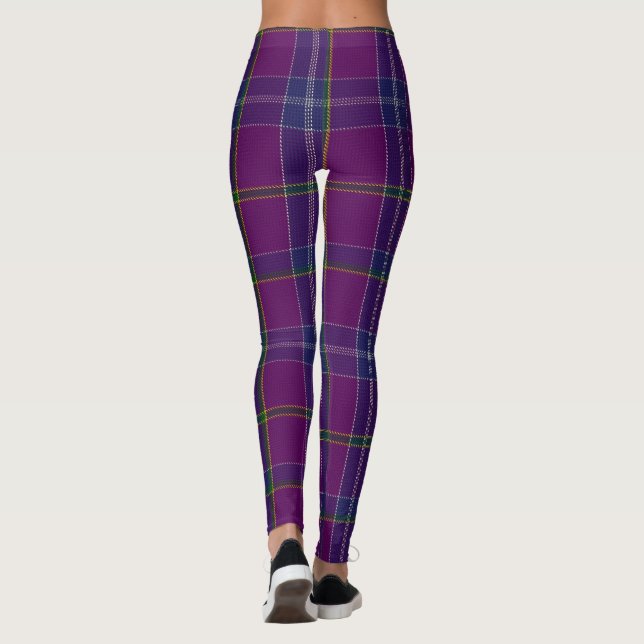 Lila Tartanmuster Leggings (Rückseite)