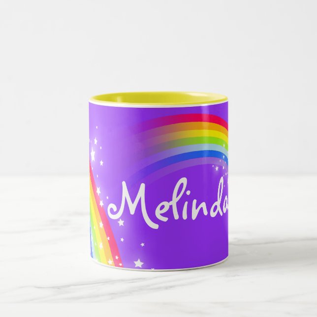 Lila Tasse des Mädchenregenbogen-individuellen (Mittel)