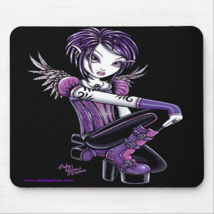 Lila Tätowierungs-Engel Mousepad Monica