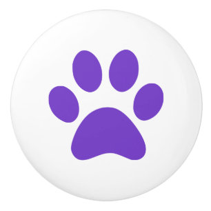 Lila Tatzen-Druck pawprint Keramikknauf