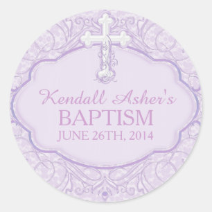 Lila Taufe Christening Sticker