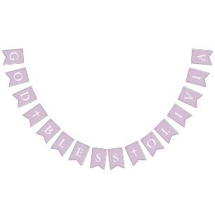 Lila Taufe der Weißen Kreuz Wimpelkette