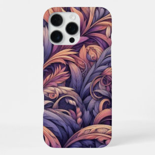 Lila-Taupe-Rosa-Violett-Purple Paisley-Muster iPhone 16 Pro Max Hülle