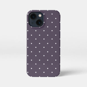 Lila Taupe und weiße Polka Dots Telefonfälle iPhone 13 Mini Hülle