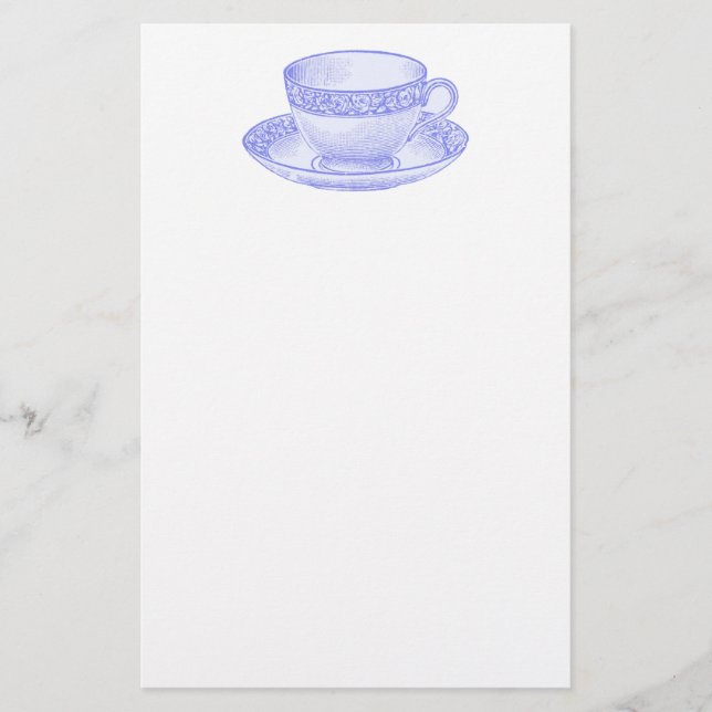 Lila Teacup Briefpapier (Vorderseite)