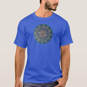 Lila/Teal Starburst-Mandala-T-Shirt T-Shirt