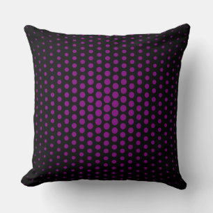 Lila Techno Dots Modernes Schwarz Kissen