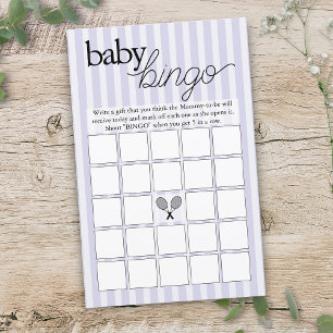 Lila Tennis Preppy Chic Bingo Baby Shower Spiel