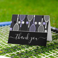 Lila Tennis-Rackets Balls Danke Karte