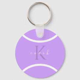 Lila Tennisball und Mit Monogramm Ersttrainer Schlüsselanhänger