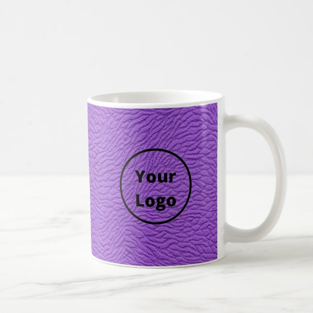 Lila Teppichdruck mit individuellem Logo Kaffeetasse (Rechts)