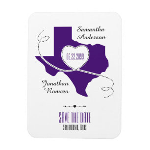Lila Texas Curling Ribbon Save the Date Magnet
