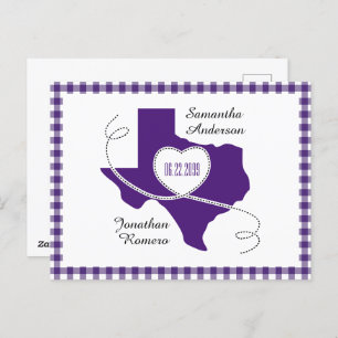 Lila Texas Curling Ribbon Save the Date Postkarte