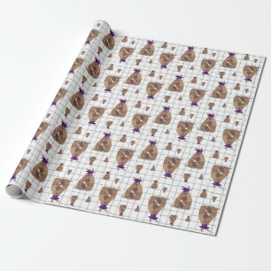 Lila Texas Graduate Armadillo Geschenkpapier