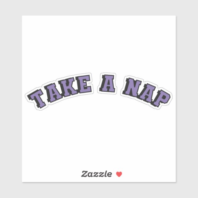 Lila Text aus dem Nickerchen Aufkleber (Blatt)