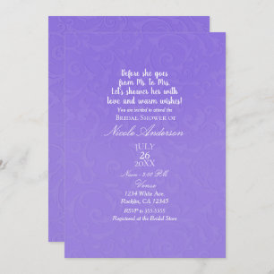 Lila Textur Moderner Chic Elegantes Brautparty Einladung