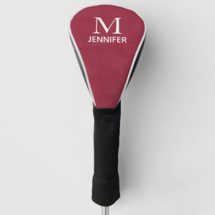 Lila Texturierte Ledermonogramm Personalisierter N Golf Headcover