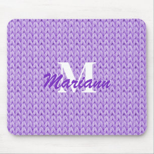 Lila Texturmopad mit Monogramm Mousepad
