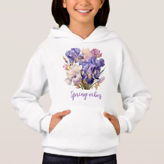Lila Themed Floral "Spring Vibes" Hoodie