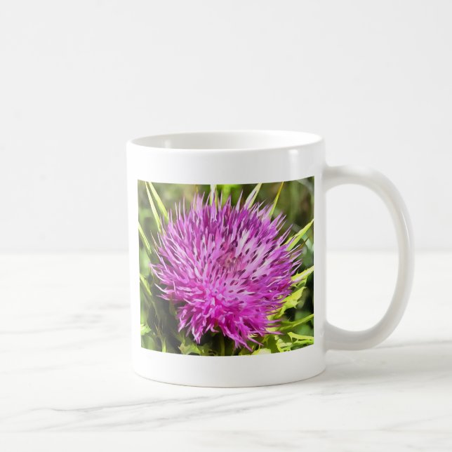 Lila Thistle Wildblume Blumenmuseum Kaffeetasse (Rechts)