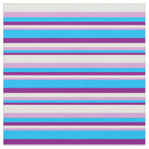 Lila, tiefblaue, schwarze und weiße Linien Stoff