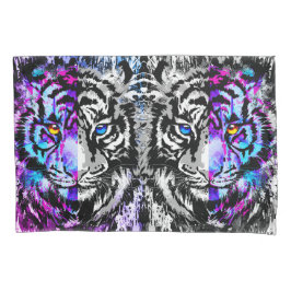 Lila Tiger Pillowcase Grau Tiger Face Kissenbezug