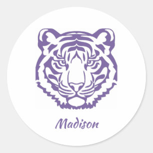 Lila Tiger School Mascot Sticker