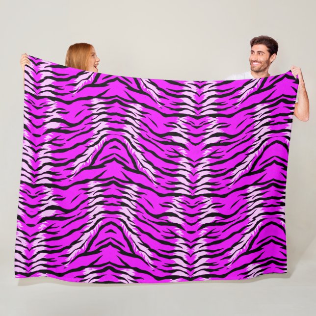 Lila-Tiger-Skin-Muster-Design  Fleecedecke (Beispiel)